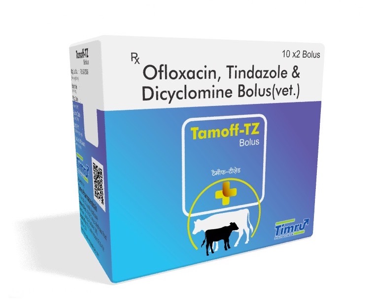 Veterinary Ofloxacin, Tinidazole & Dicyclomine HCl Bolus