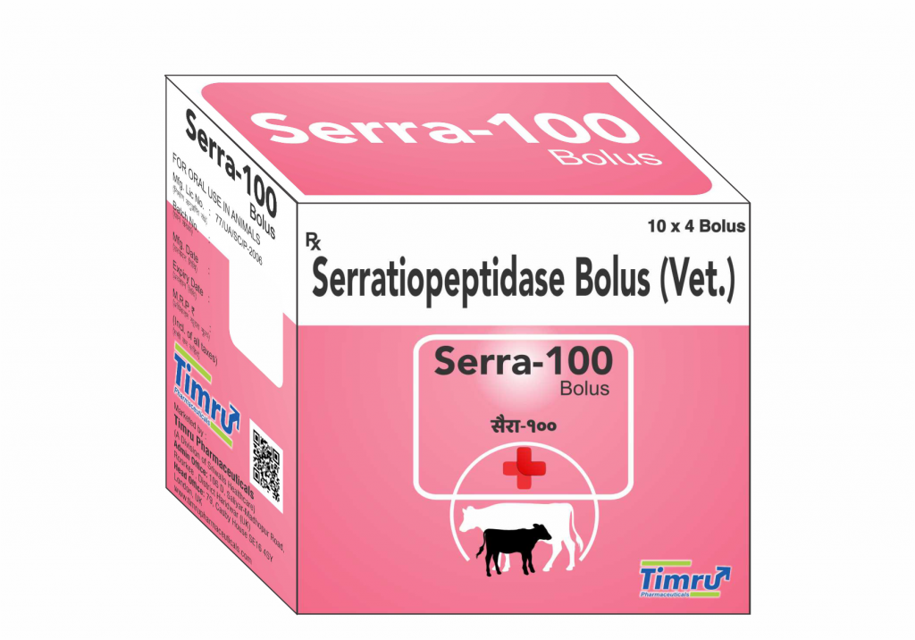 Serratiopeptidase 100 mg Veterinary Bolus