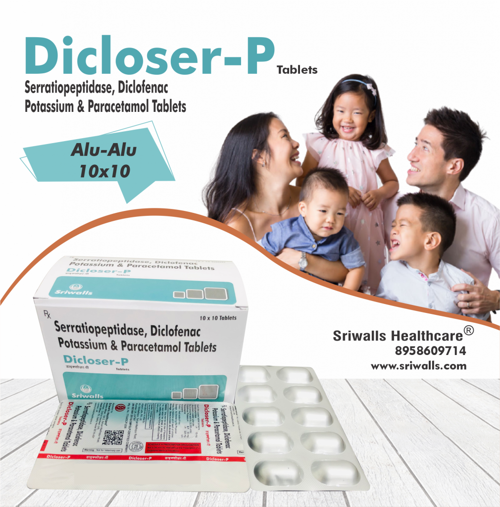 Diclofenac, Paracetamol & Serratiopeptidase Tablets